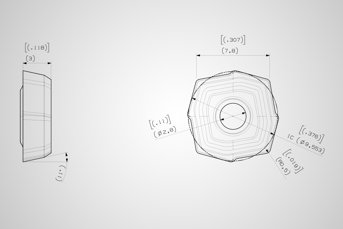 HID, Center Carbide Indexable Drill Insert, HA Chip Groove, Size D