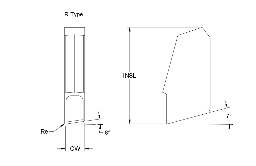 HCI-3R, 3mm Carbide Cut-Off Insert, Grade HU30 - Pack of 10 | Haas