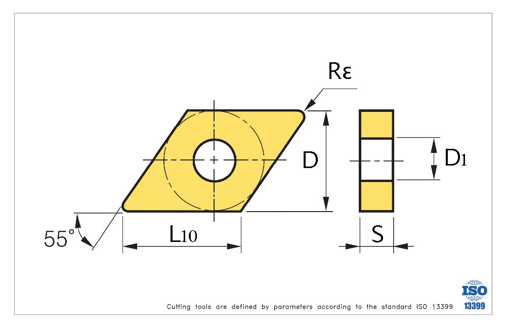 DNGA432 / DNGA150408, CBN Turning Insert, 55° Rhombic, Grade