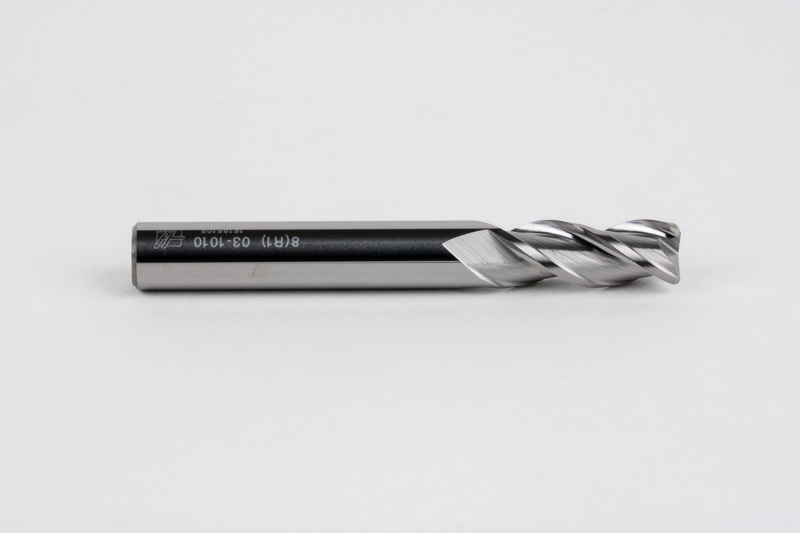 8mm Ø Carbide End Mill, 3 Flute, Uncoated, 8mm Shank x 20mm LOC
