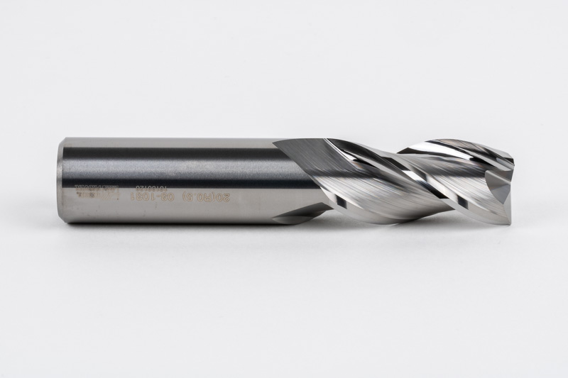 20mm Ø Carbide End Mill, 3 Flute, Uncoated, 20mm Shank x 40mm LOC