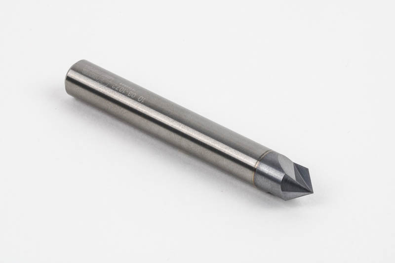 10mm Dia. 45° Carbide Chamfer Mill, 2 Flute, TiCN Coated, 5mm LOC
