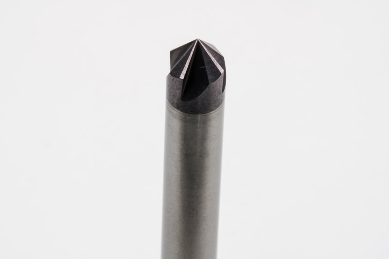 6mm Dia. 45° Carbide Chamfer Mill, 4 Flute, TiAlN Coated, 3mm LOC