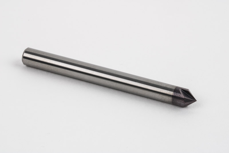 6mm Dia. 45° Carbide Chamfer Mill, 4 Flute, TiAlN Coated, 3mm LOC