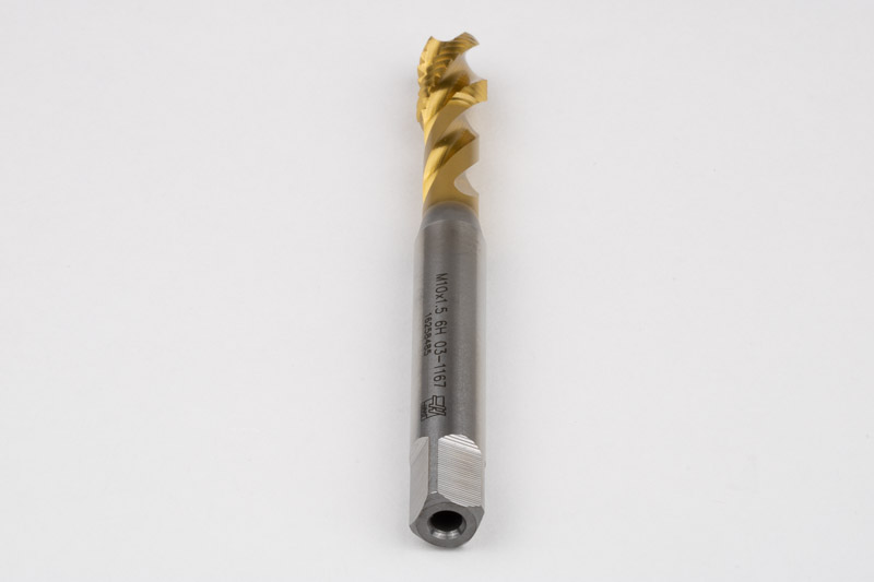 M10x1.5 M HSS-E Spiral Flute Tap, 10mm Shank x 15mm Thread Length