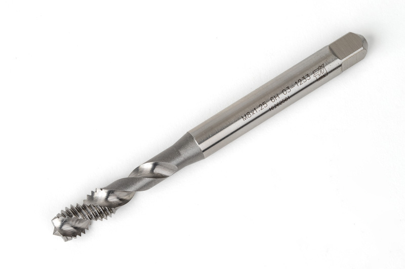 M8x1.25 M HSS-E Spiral Flute Tap, 8mm Shank x 13mm Thread Length