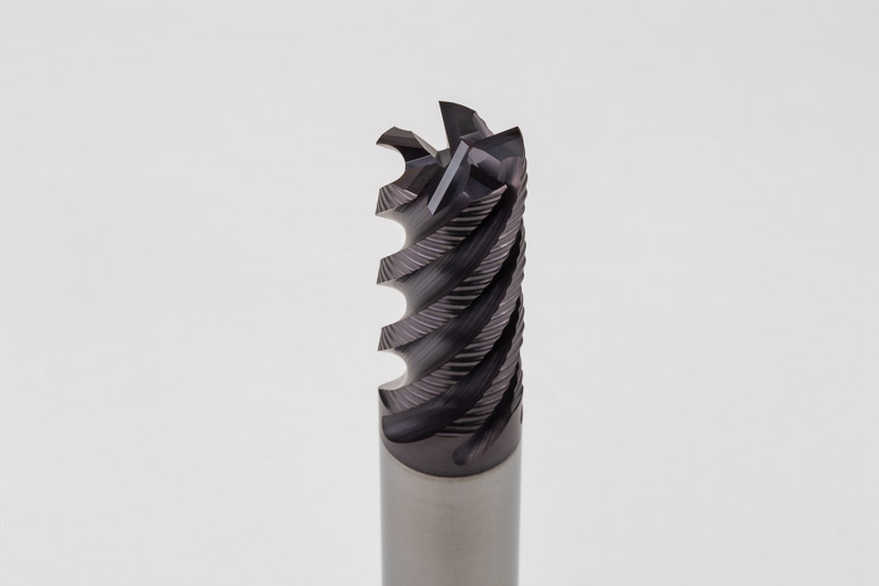 16mm Dia. Carbide Fine Roughing End Mill, 5 Flute, TiAlN Coated