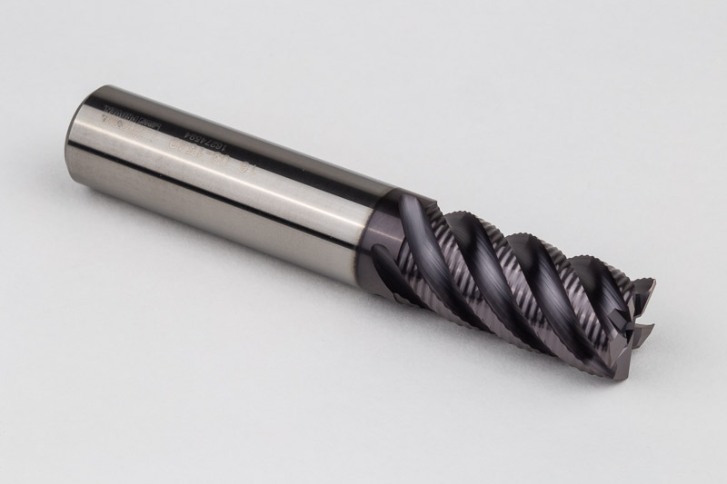 16mm Dia. Carbide Fine Roughing End Mill, 5 Flute, TiAlN Coated