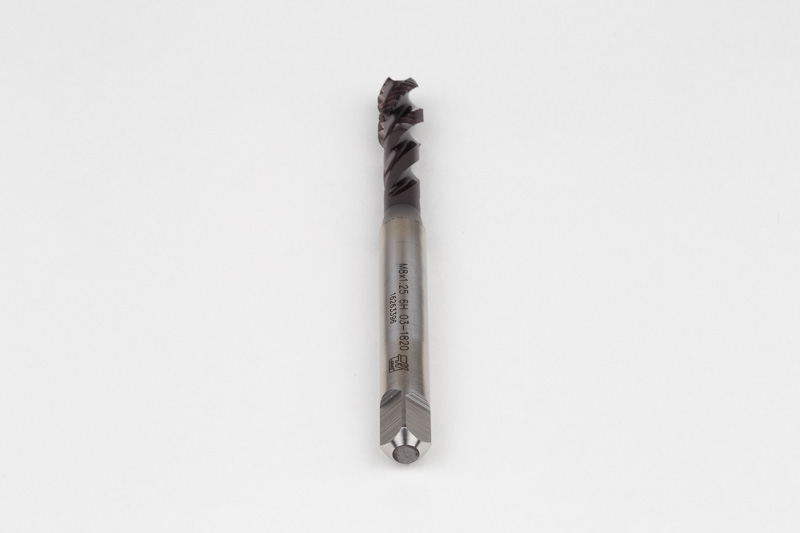 M8x1.25 M HSS-PM Spiral Flute Tap, 8mm Shank x 13mm Thread Length
