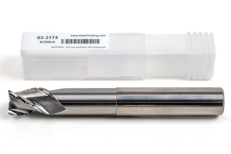 20mm Ø Long Carbide End Mill, 3 Flute, Uncoated, 20mm Shank x 25mm