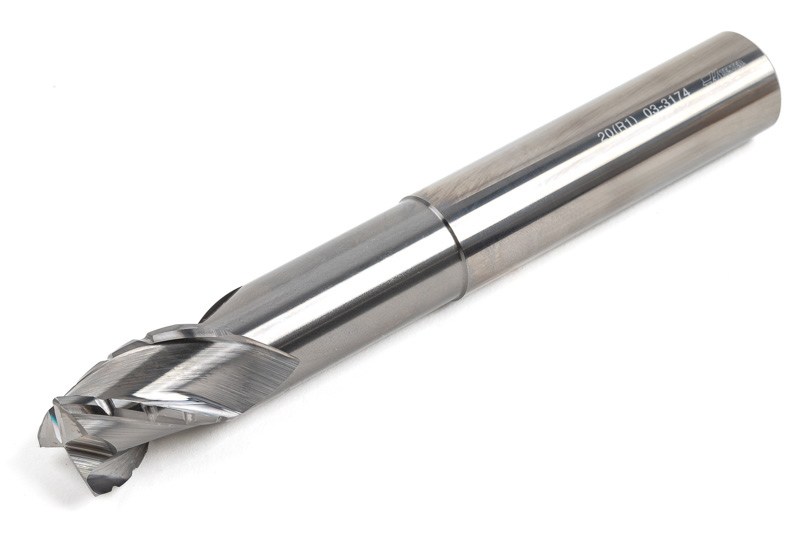 20mm Ø Long Carbide End Mill, 3 Flute, Uncoated, 20mm Shank x 25mm