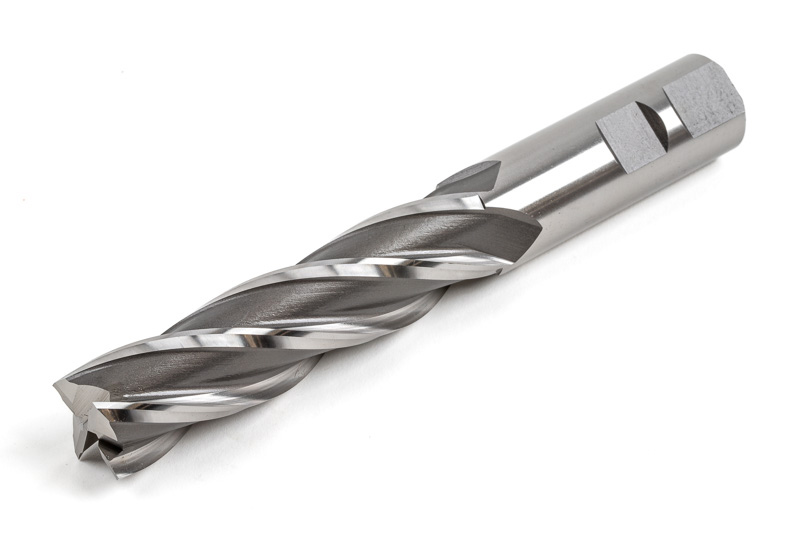 25mm Ø Cobalt End Mill, 4 Flute, Uncoated, 25mm Shank x 100mm LOC