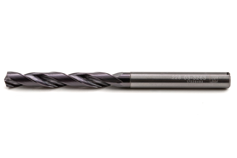 1 Ø Carbide Drill, 6mm Shank x 140° Point Angle x 30° Helix, 5XD