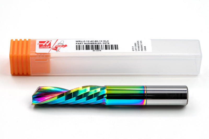 12mm Dia. Carbide Down Cut End Mill CNC Router Bit, 1 Flute, DLC