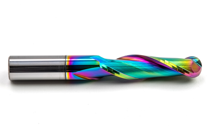 8mm Dia. Carbide Ball End Mill CNC Router Bit, 2 Flute, DLC Coated