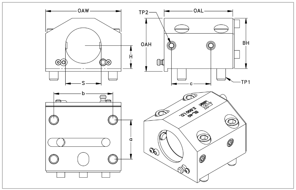 BOT40, 50mm Ø Internal (ID) Static Turning Holder | Haas Tooling