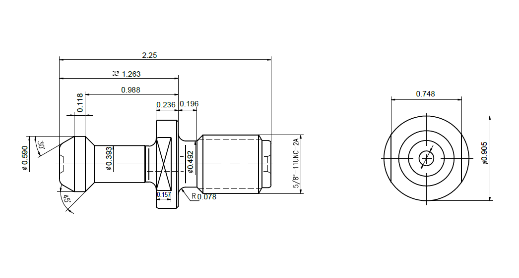 Haas CT40 Pull Stud/Retention Knob, Standard - 1 Each | Haas Tooling