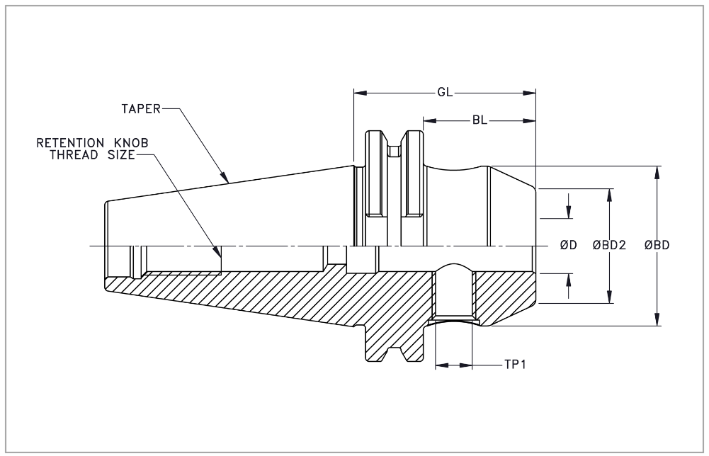 SK40/DIN 32mm End Mill Holder x 65mm Gage Length, TSC | Haas Tooling