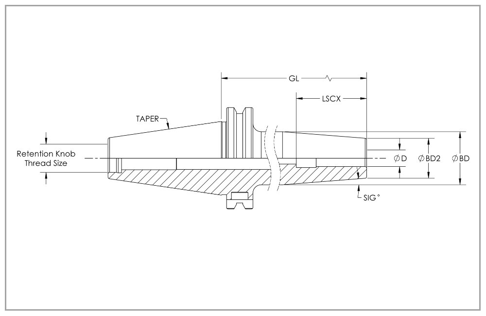 SK40/DIN 12mm Shrink Fit Holder x 80mm Gage Length, TSC | Haas Tooling