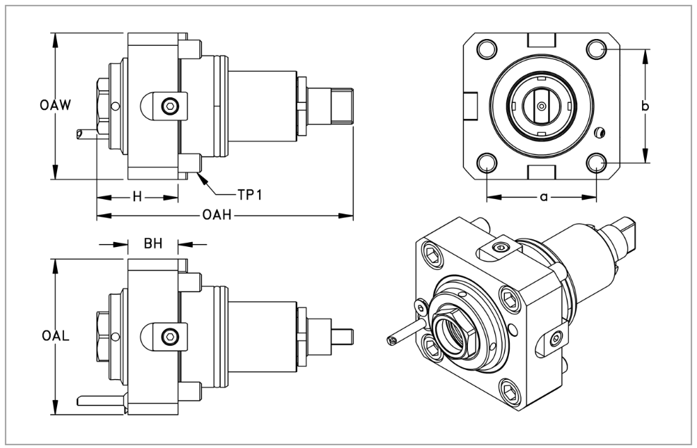 BMT65, Straight Radial ER32 Live/Driven Holder, Haas Toolholding