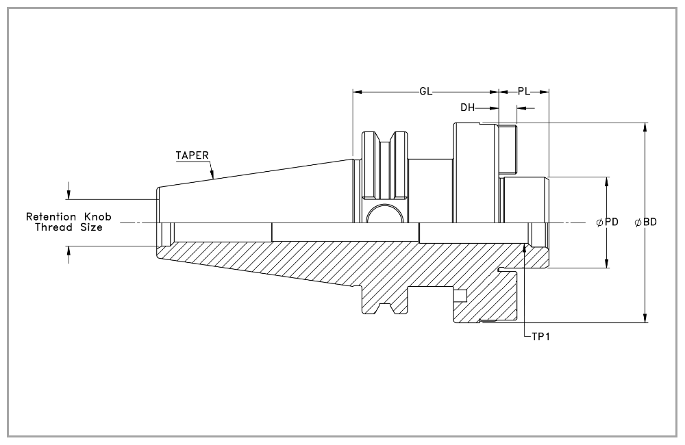 D-40様 CT40 Shell Mill Holder, 1-1/4