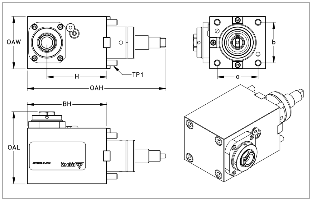 BMT45, 90° Axial ER20 Live/Driven Holder, Haas Toolholding by BENZ