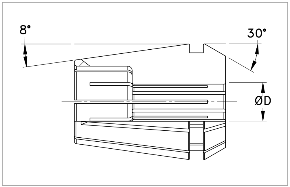 ER20 8mm Straight-Bore Collet, 8 - 7mm Clamping Range | Haas Tooling