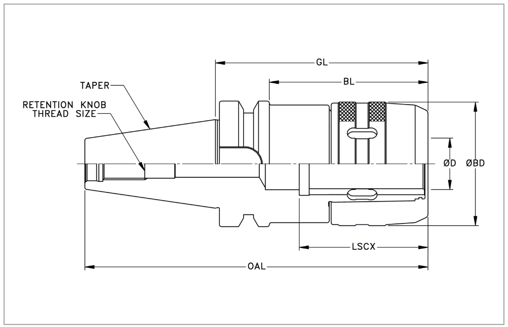 BT40 25mm Milling Chuck x 76mm Gage Length, TSC | Haas Tooling