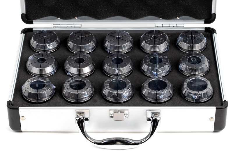 15-Piece, ER40 Straight Bore Sealed Collet Set, 1/8