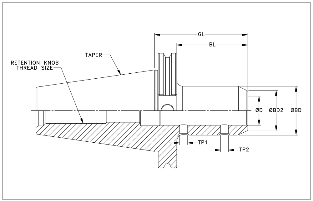 CT50 25mm Broaching Tool Holder x 80mm Gage Length, TSC | Haas Tooling