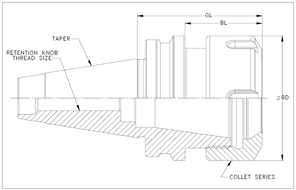 ISO30 ER32 Collet Chuck x 50mm Gage Length, TSC | Haas Tooling