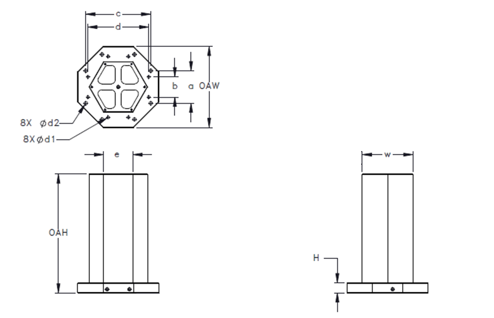 400mm Cast Iron Hex Plain Tombstone | Haas Tooling