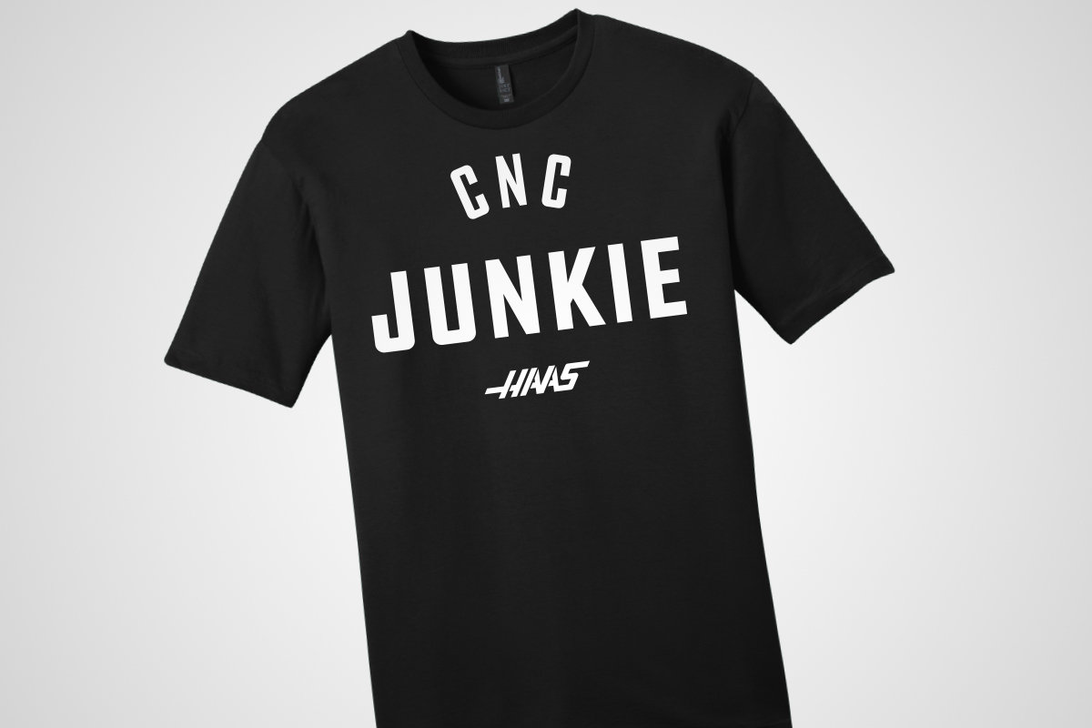 Haas "CNC Junkie" T-Shirt, Black