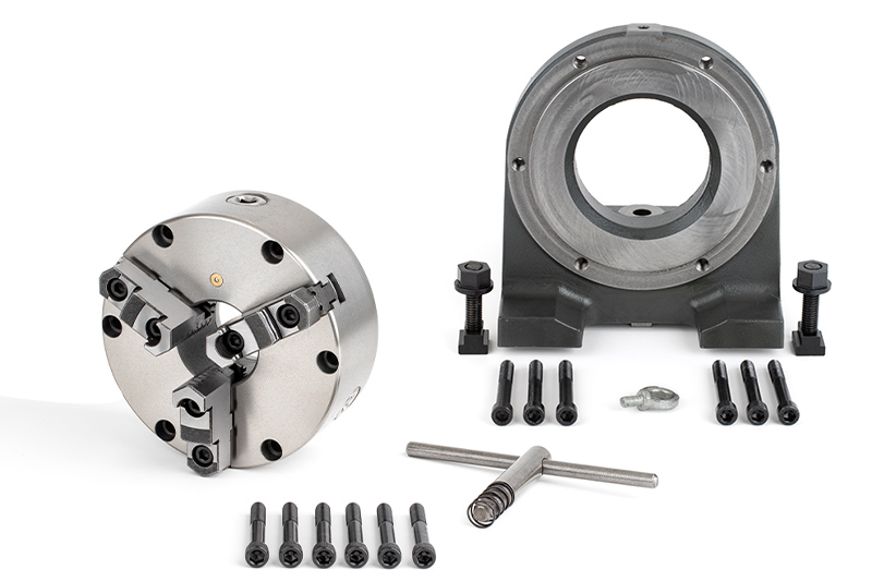 3-Jaw Chuck to Mill Table Adapter Plate Kit, 90 Degree | Haas Tooling
