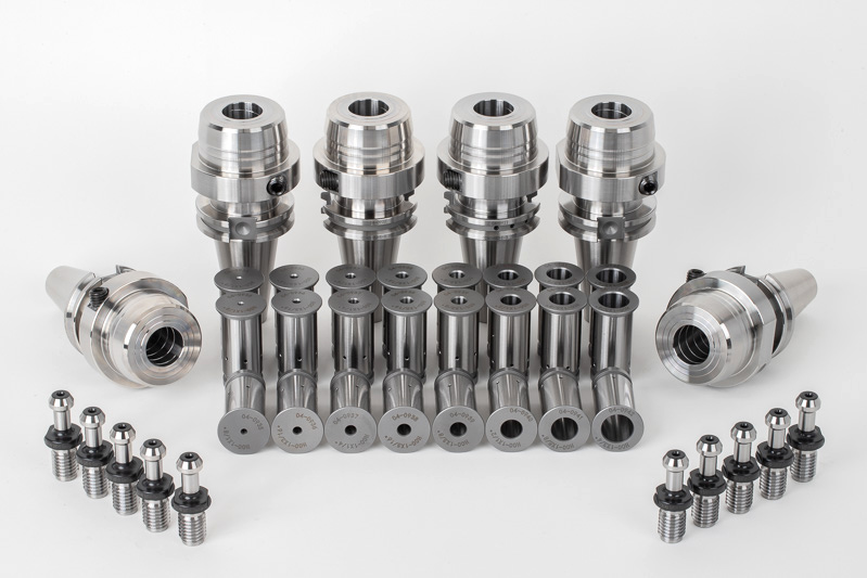 6-Piece, CT40 Hydraulic Milling Chuck and Collet Kit, TSC | Haas