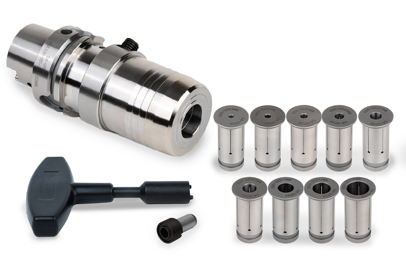 HSK63A Metric Hydraulic Milling Chuck and Collet Kit, TSC | Haas