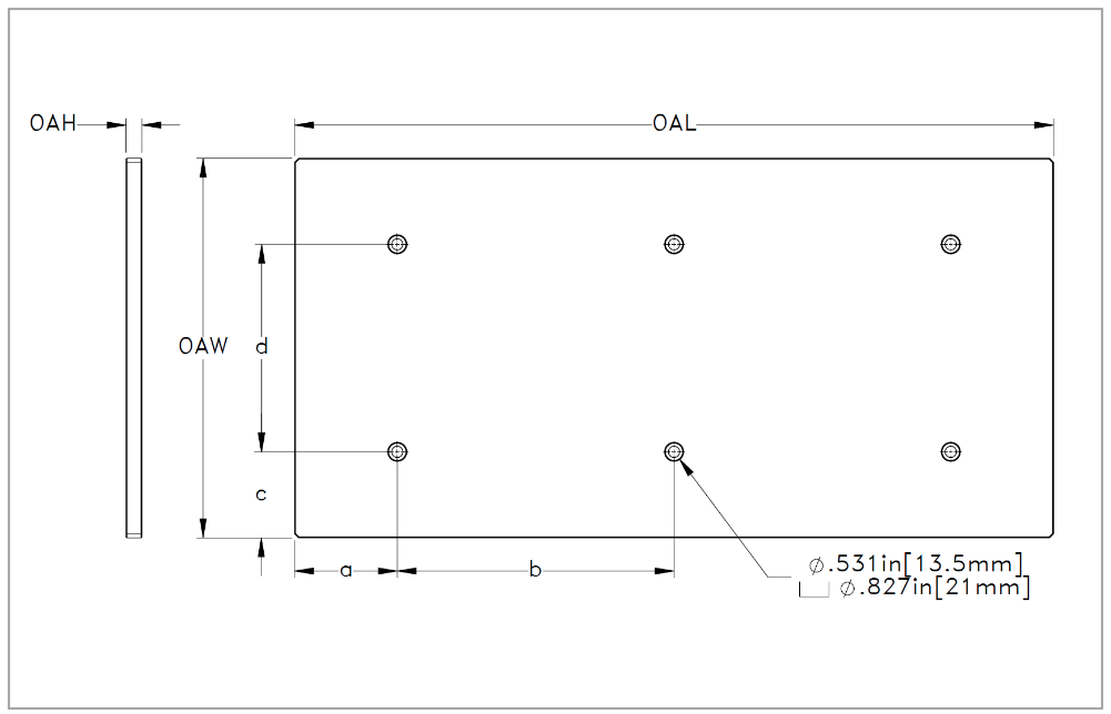 VF-2YT Rectangle Blank Steel Tooling Fixture Subplate, 18