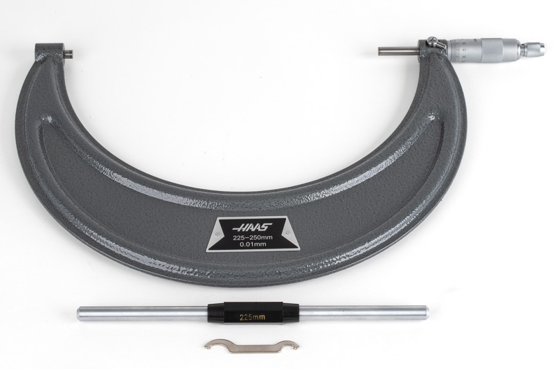 マイクロ器具バスケット 480×250×50mm 225-250mm Outside Micrometer, 0.01mm Graduation | Haas Tooling
