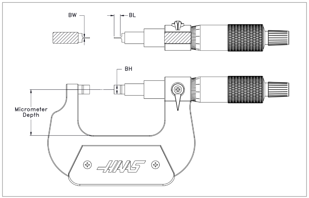 25-50mm Blade Micrometer, 0.01mm Graduation | Haas Tooling