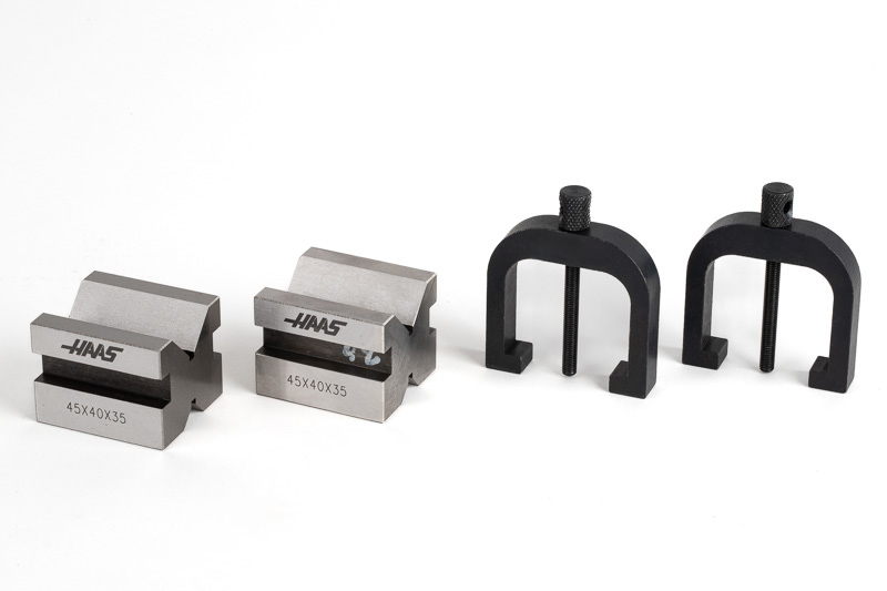 Hardened Steel V-Block & Clamp Set, 45x40x35mm, 90° V Angle, 6