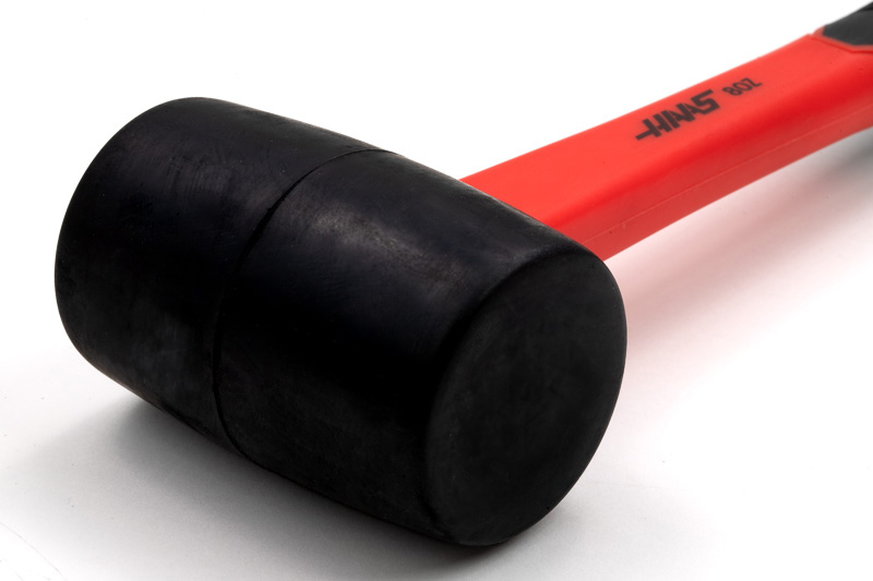 Haas 8oz / 0.5lb HI-Strength Rubber Mallet, TPR Grip | Haas Tooling