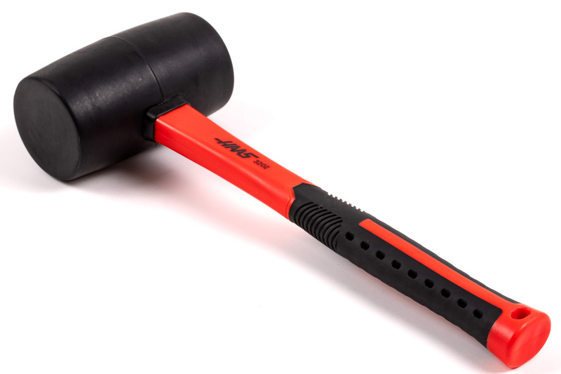 Haas 32oz / 2lb HI-Strength Rubber Mallet, TPR Grip | Haas Tooling